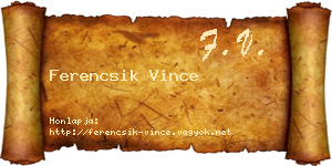 Ferencsik Vince névjegykártya